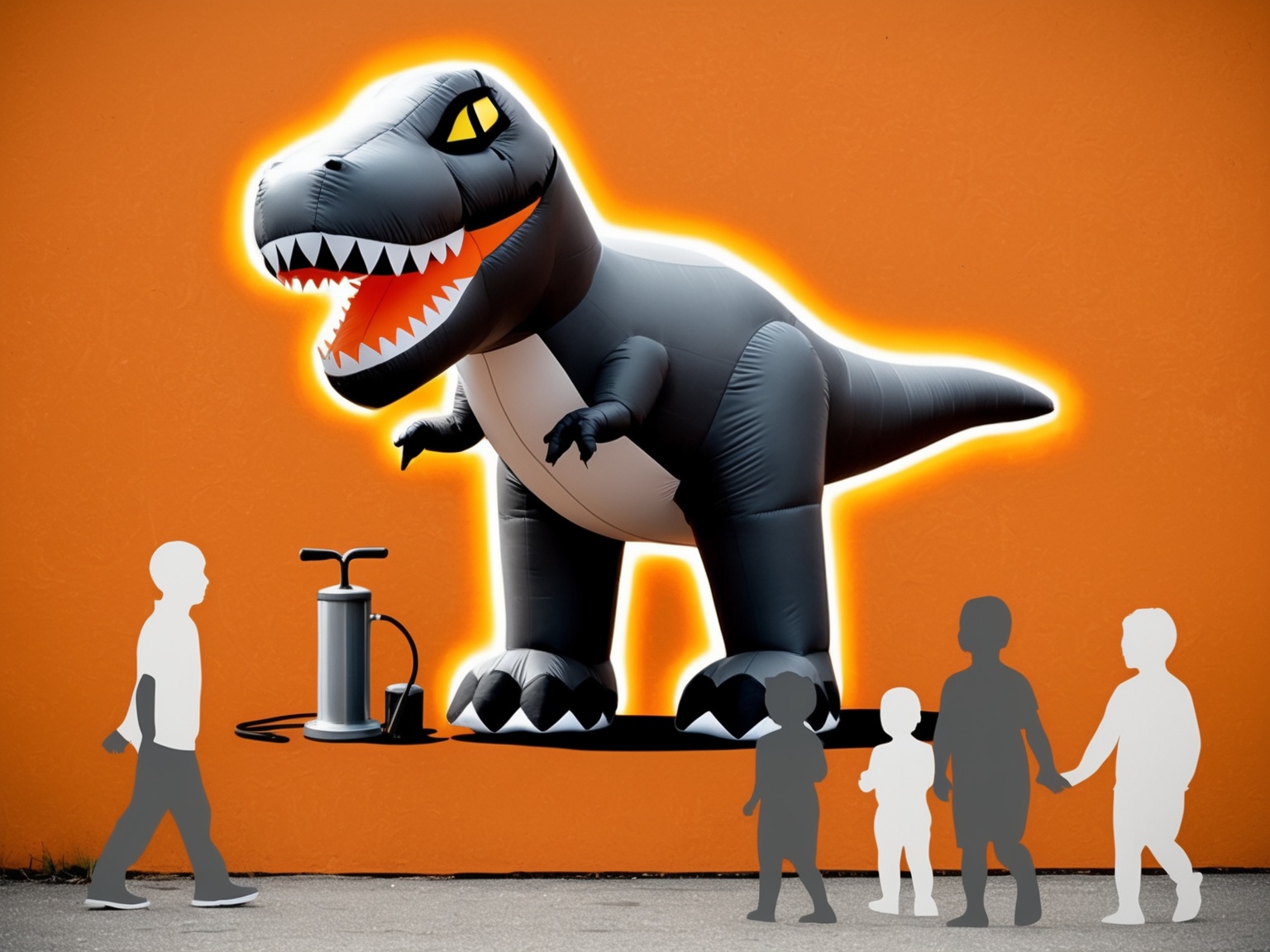 Balloon Animals in a Dinosaur Costume