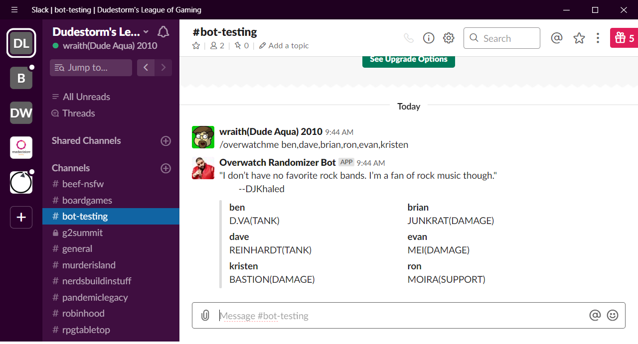 Slackbot screenshot 2